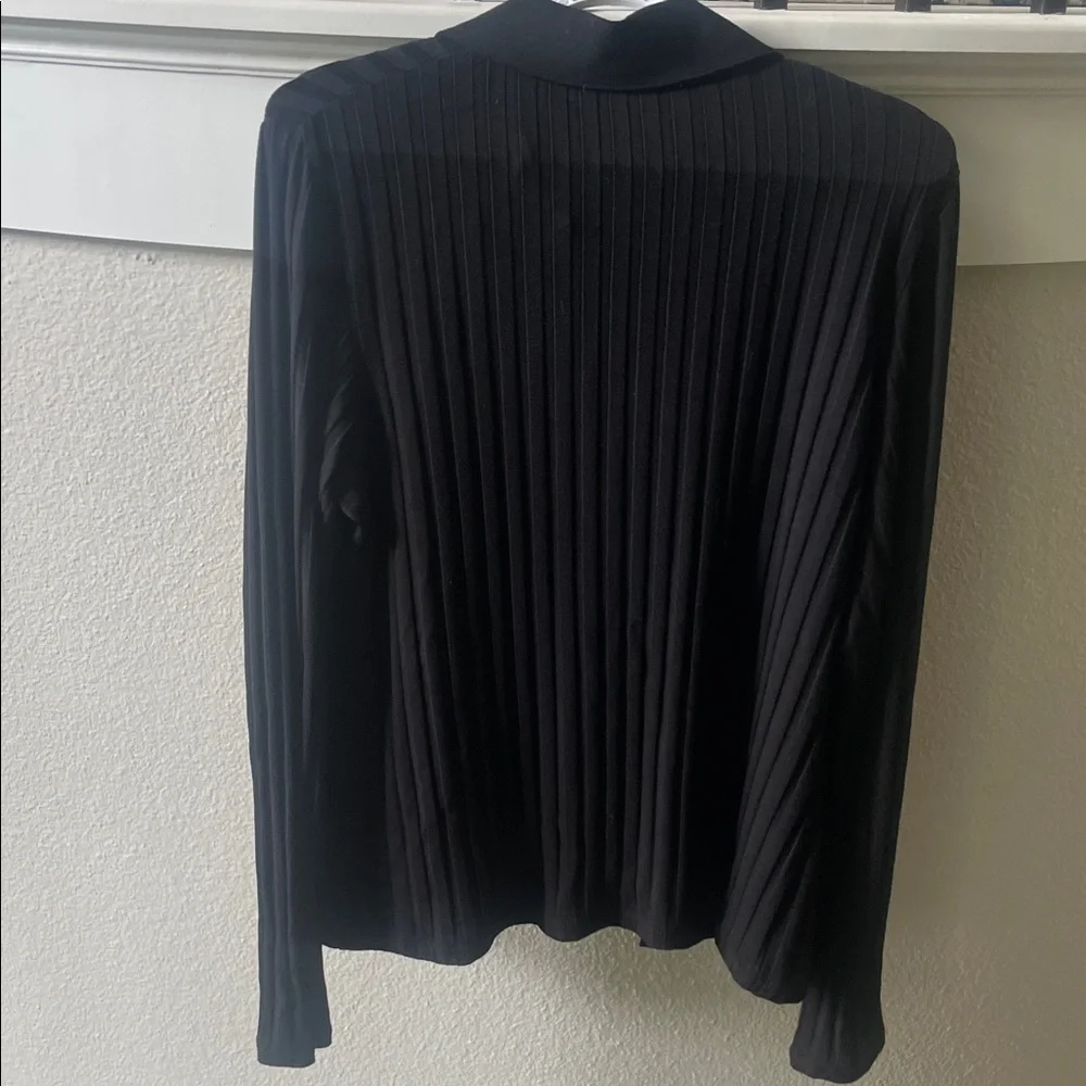 Vince Black Pleated Button-Down Cardigan - Picture 9 of 9